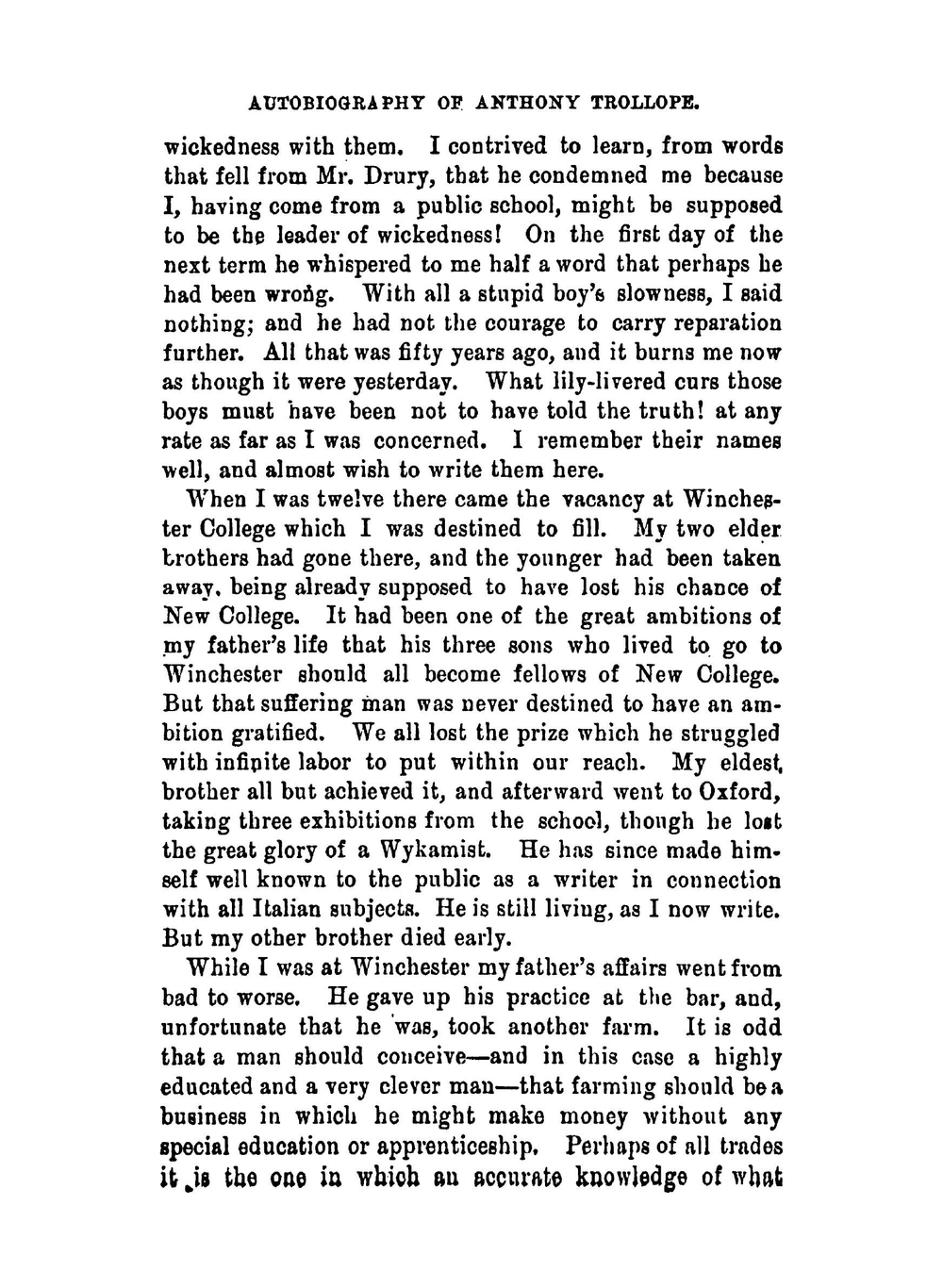 Autobiography of Anthony Trollope | Trollope Anthony