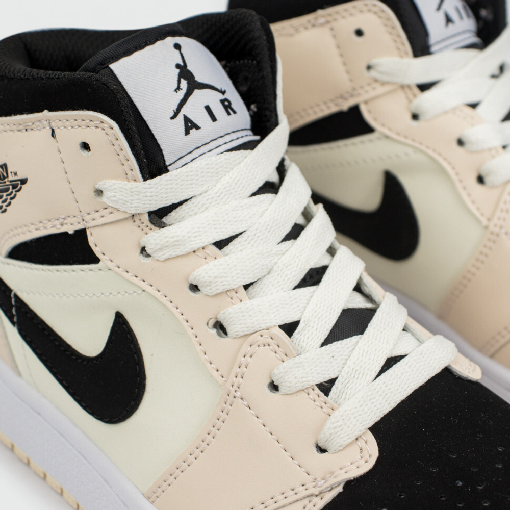 кроссовки Air Jordan 1 Mid Cream Black Wmns