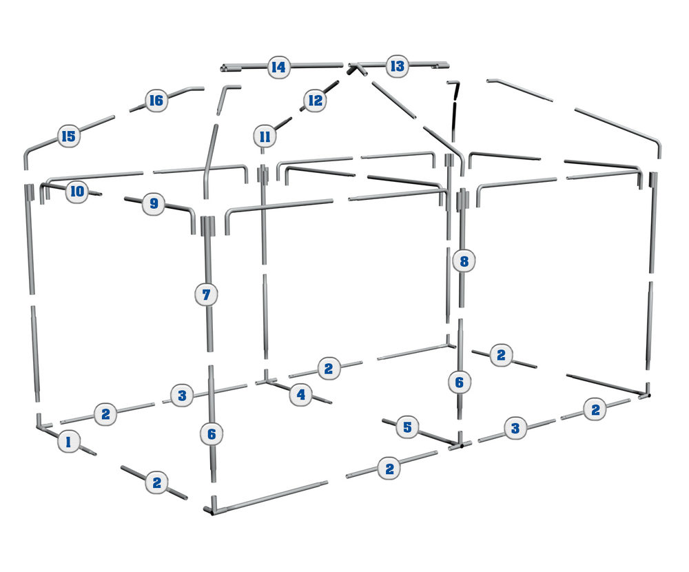 Каркас шатра МИТЕК - Пикник Люкс (труба Ø 25 и 28 мм)
