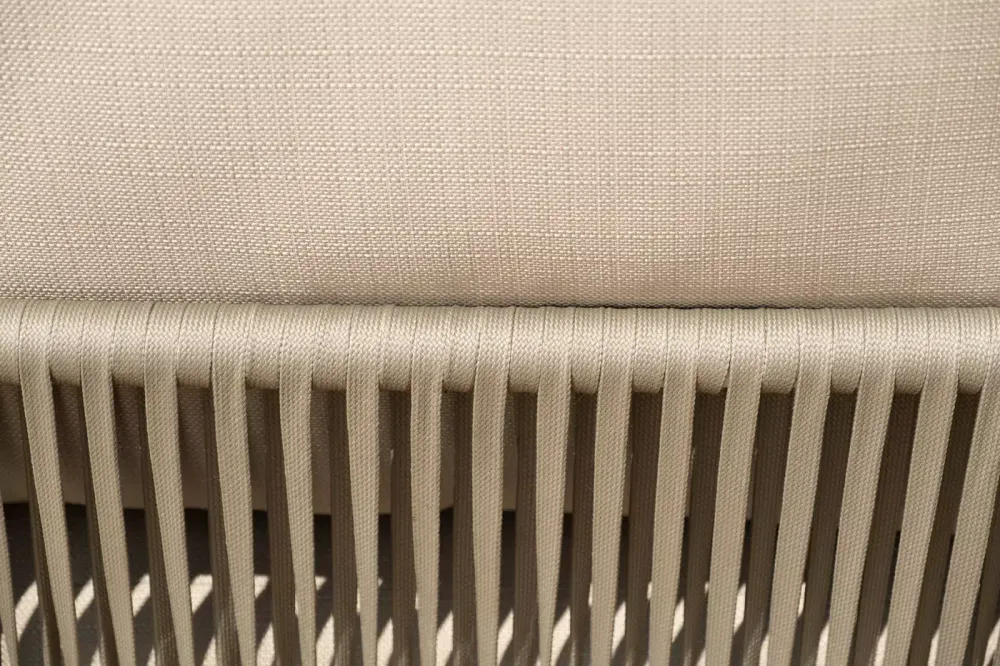 "Форли" лаунж-зона 4-местная плетеная из роупа (веревки), каркас алюминиевый светло-серый, роуп серо-коричневый