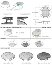 Решётка мультиуровневая стальная для гриля Big Green Egg L