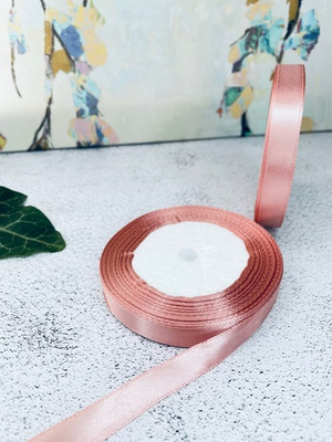Лента атласная 1,2 см Дымчато-розовая