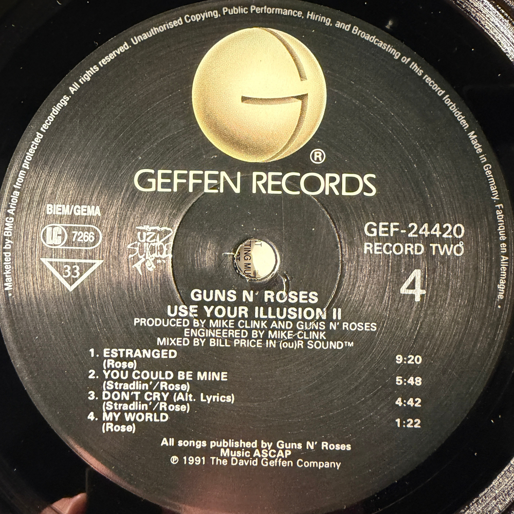 Guns N' Roses - Use Your Illusion II 2LP (Европа 1991г.)