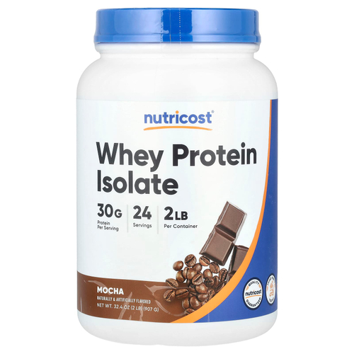 Nutricost, изолят сывороточного протеина, со вкусом мокко, 907 г (2 фунта)
