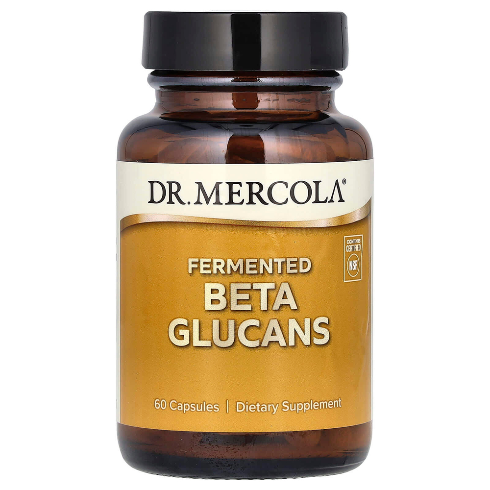 Dr. Mercola, ферментированные бета-глюканы, 60 капсул