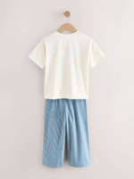 Футболка и брюки в комплекте для девочки Next AG8-884, Бежевый, Голубой