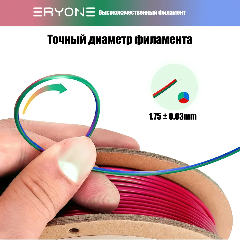 Пластик Eryone Silk PLA Tri-Color комплект 4x 0.25 кг Red-gold-purple, blue-purple-black, red-green-