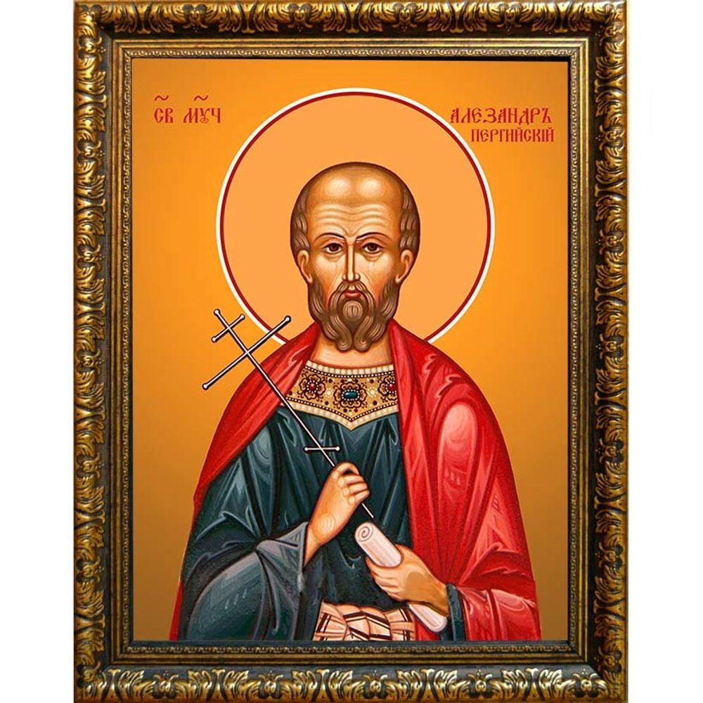 Александр Пергийский (Памфилийский), земледелец мученик. Икона на холсте.