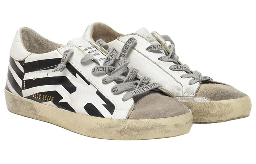 Golden Goose Super Star Cow Leather, Leather Skateboard Shoes Women"s Black White
