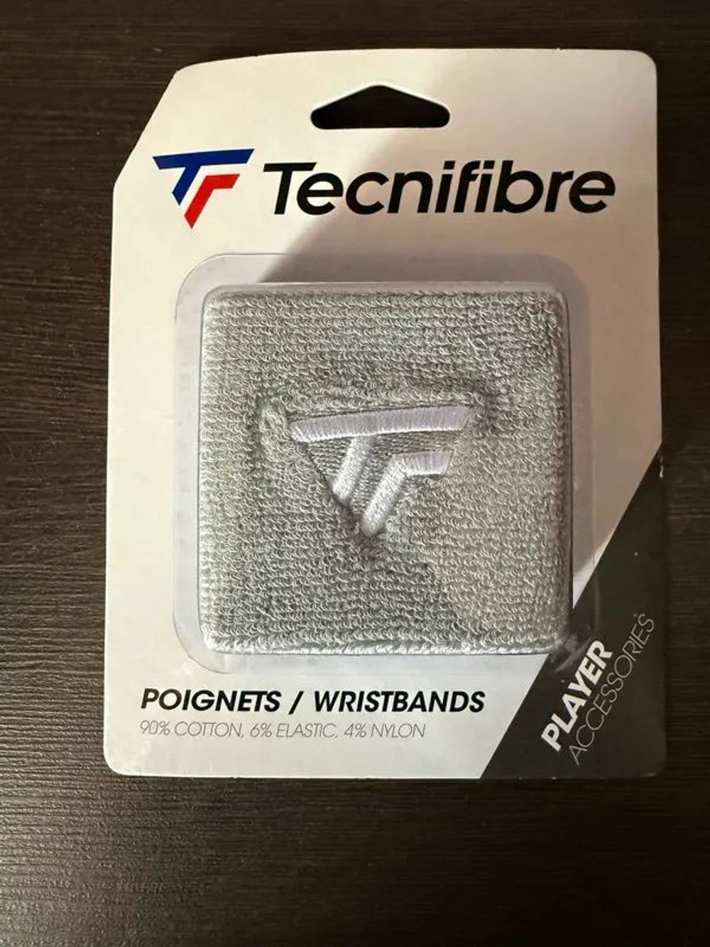 TECNIFIBRE WRISTBANDS SILVER 2023 2P (Напульсник узкий) х2