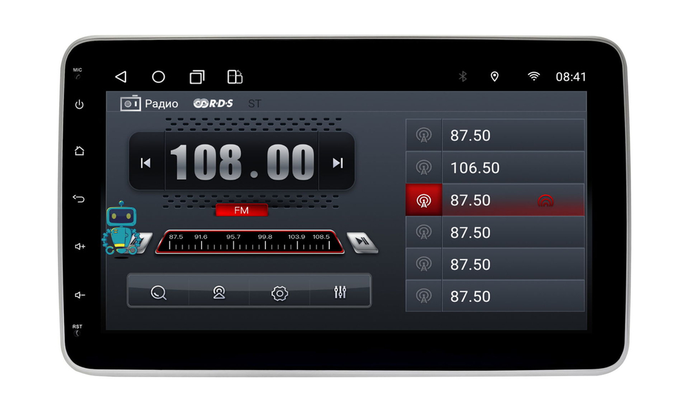 1DIN магнитола с поворотным 10" монитором - WideMedia Android 10, TS10, CarPlay, 4/32 ГБ, 4G SIM-слот