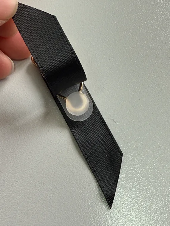 Чулкодержатель с атласной лентой 12 мм, Китай, золото/черный 170