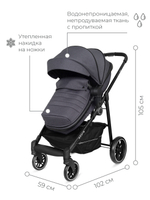 Коляска детская 2-в-1 Rant "AZURE Trends" RA147 alu. Jet Carbon