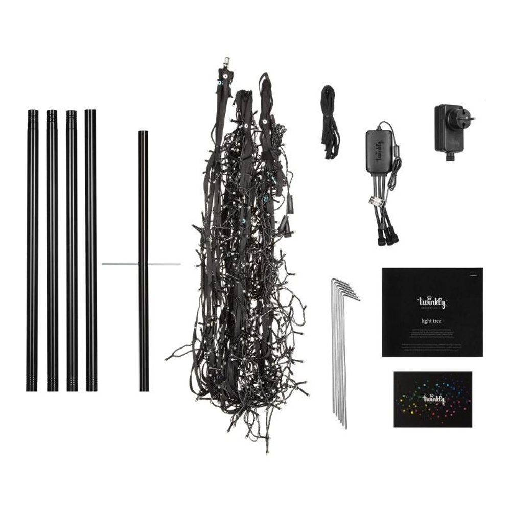 Умная уличная гирлянда «Конусная ёлка» Twinkly Light Tree 3D, RGB + W (3 м, 450 светодиодов) Generation II