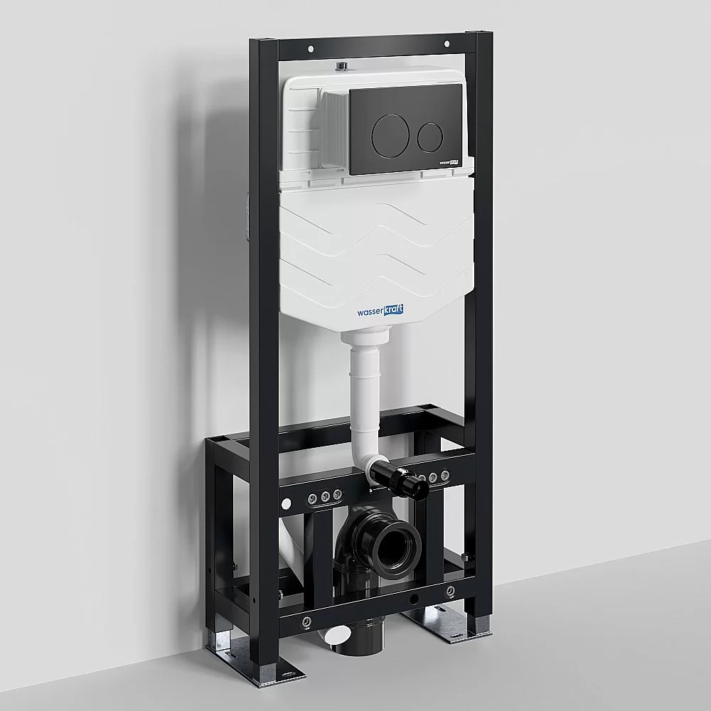 Инсталляция для унитаза WasserKraft Dill 61TLT.010.ME.MB02 с черной матовой кнопкой