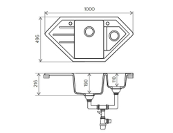 Мойка TOLERO R-114 серый №701С