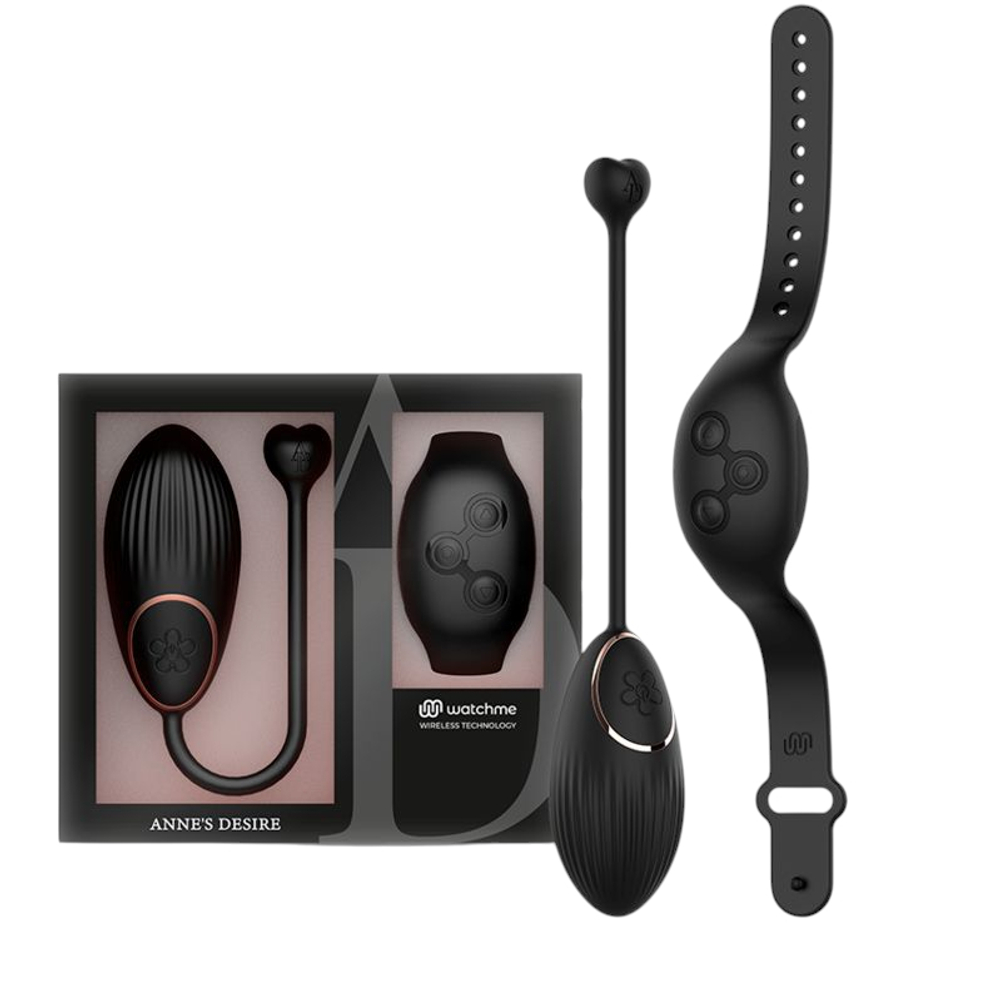 Черное виброяйцо с часами-пультом ДУ Anne's Desire Watchme Technology Remote Control Egg Black