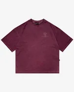 Футболка Issaya Omen Burgundy Garment Dyed бордовая