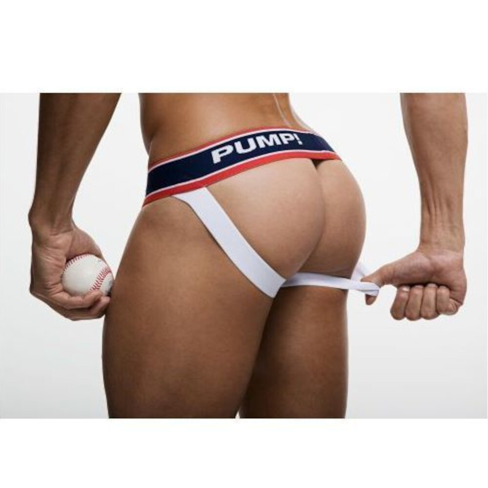 Мужские трусы джоки красные с белыми резинками PUMP! H388-8