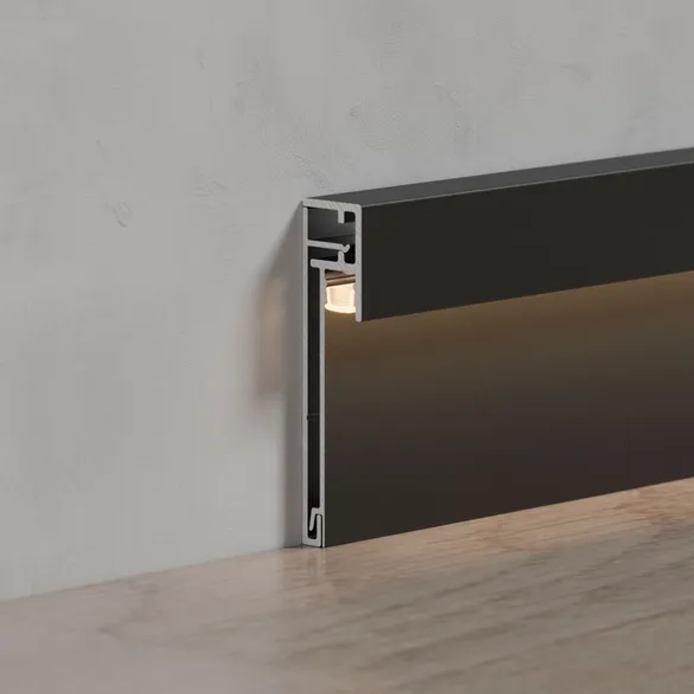 Профиль PLINTUS-H54B-2000 BLACK (Arlight, Алюминий) 046140