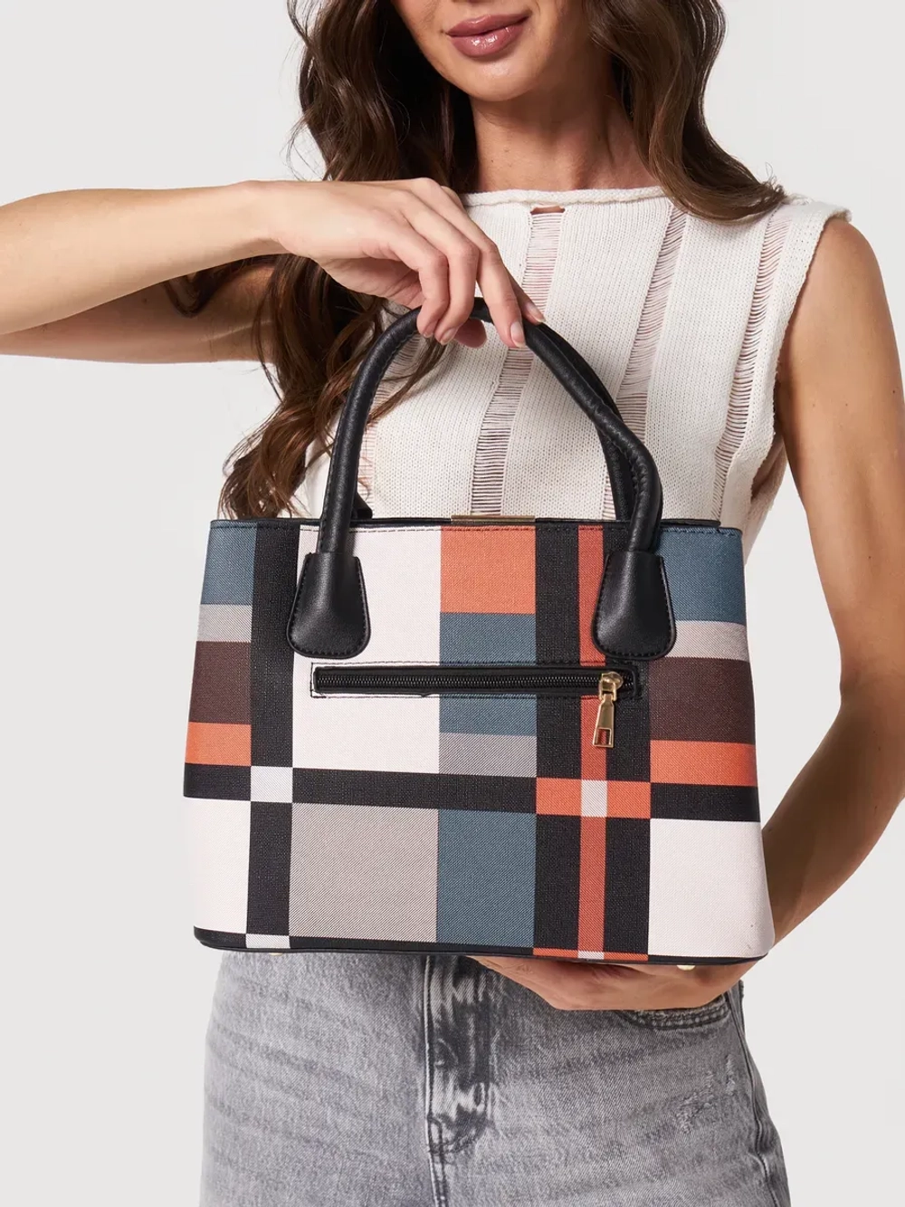 Сумка через плечо кожаная тоут классика средняя