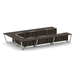 Steel Meet Стол переговорный П-образный KD-PR.B.SP-15P Дуб Мали/Металл Серый 4800*3200*750