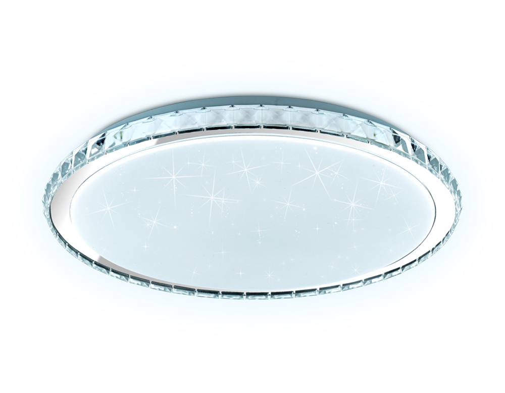 Светодиодный светильник c подсветкой RGB FF501 CH хром 60W 3000-6400K D400*70 (ПДУ ИК)