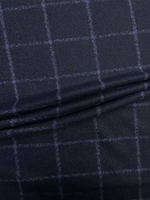 Кашемир с шелком костюмно-плательный Drago темно-синий в клетку