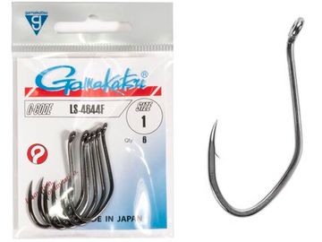 Крючки Gamakatsu LS-4644F HOOKS BLACK разм. 01 6шт.
