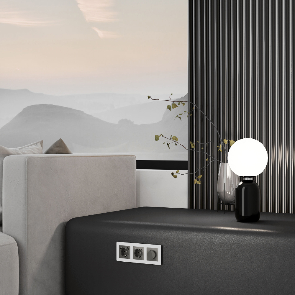 Накладка для розетки USB (графит акрил)