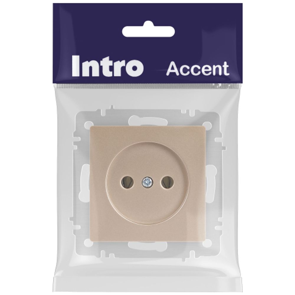 Розетка Intro Accent 6-201-04 2P 16А-250В IP20 СУ AL/CU шампань | Intro