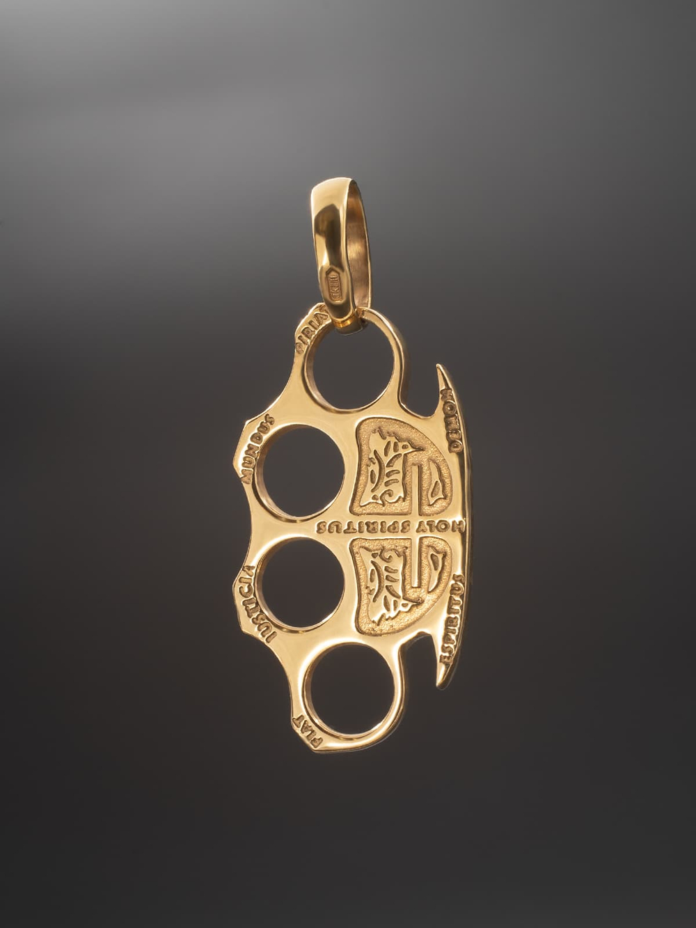 Подвеска кастет серебро с позолотой