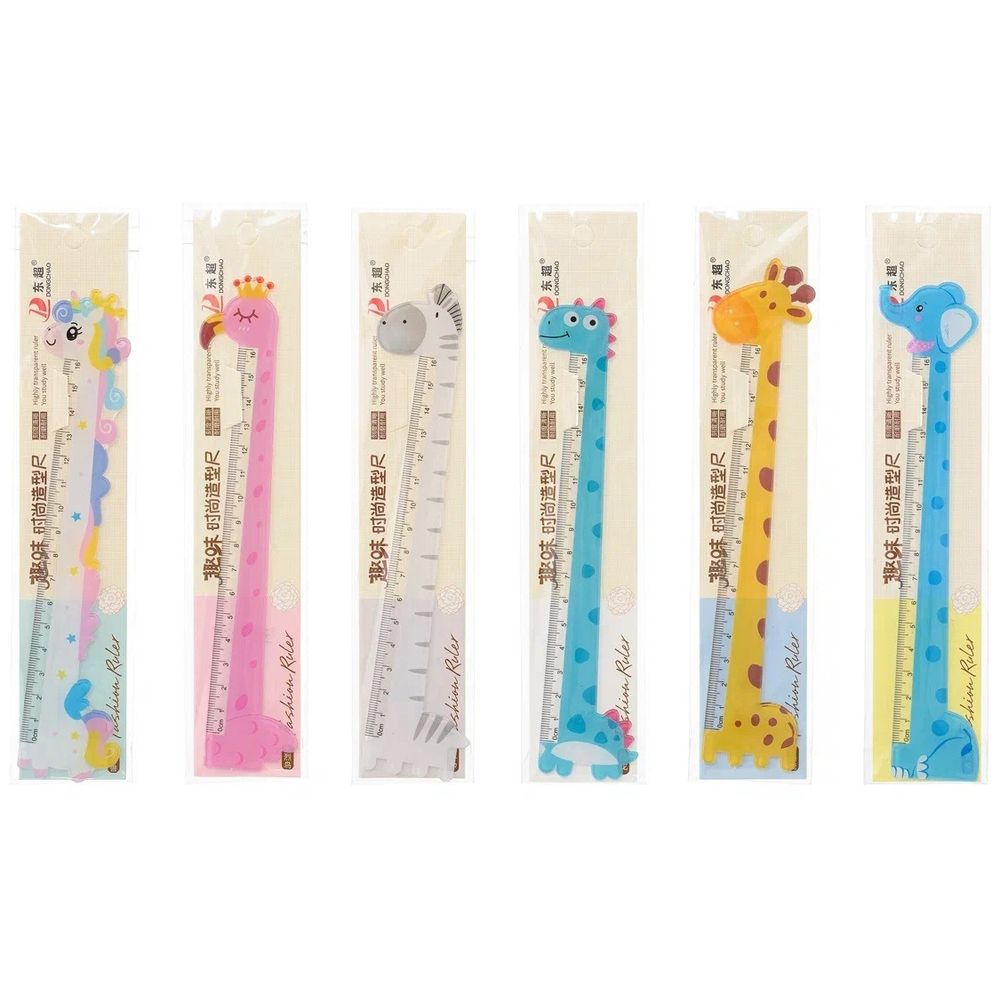 Линейка Basir пластиковая, фигурная, серия "Животные", цветной корпус в форме животных, 15 см Линейка Basir пластиковая, фигурная, серия "Животные", цветной корпус в форме животных, 15 см