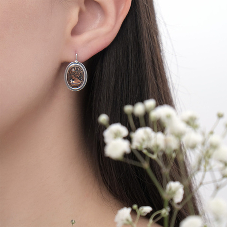 "Адриана" серьги в серебряном покрытии из коллекции "Пальмира" от Jenavi с английским замком