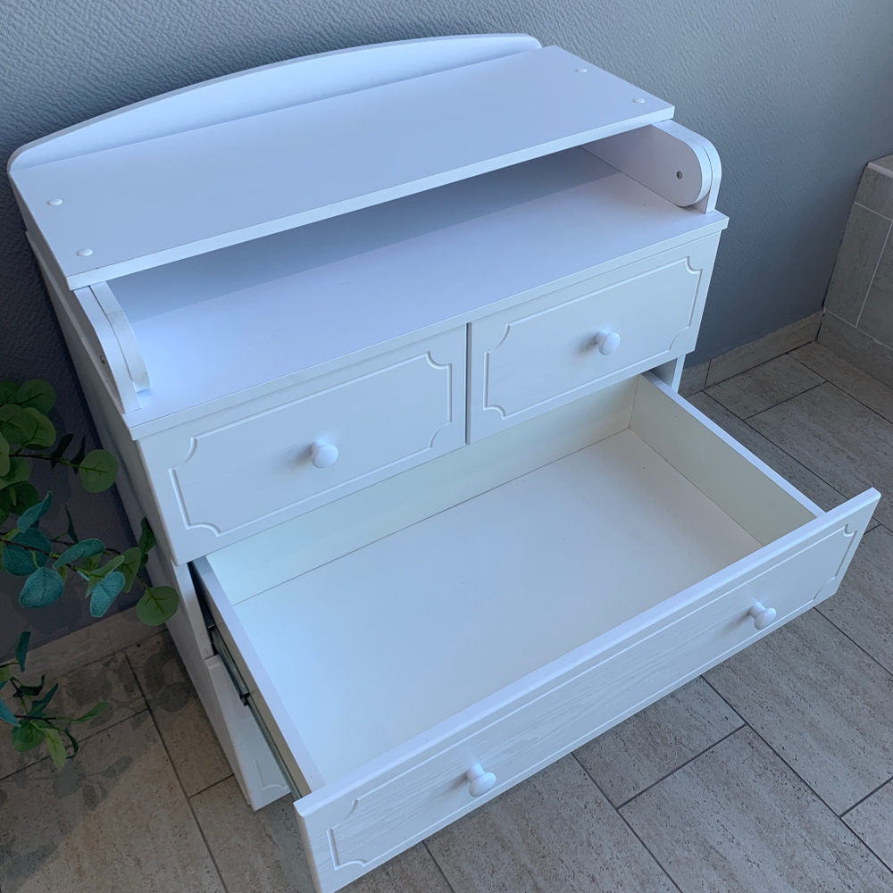 Комод детский с пеленальной доской Ульяна-(6) МДФ 800/5 (белый)