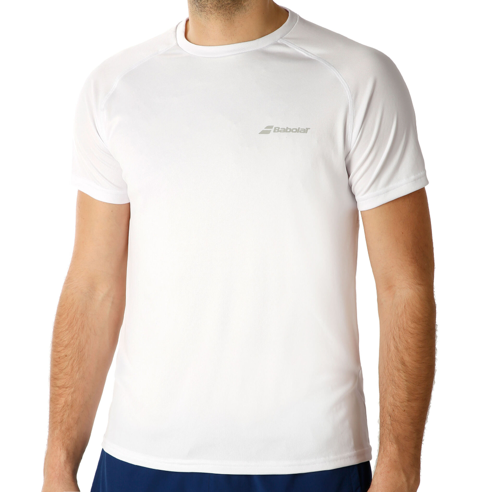 Мужское теннисное поло Babolat Play Crew Neck T-Shirt Men - White