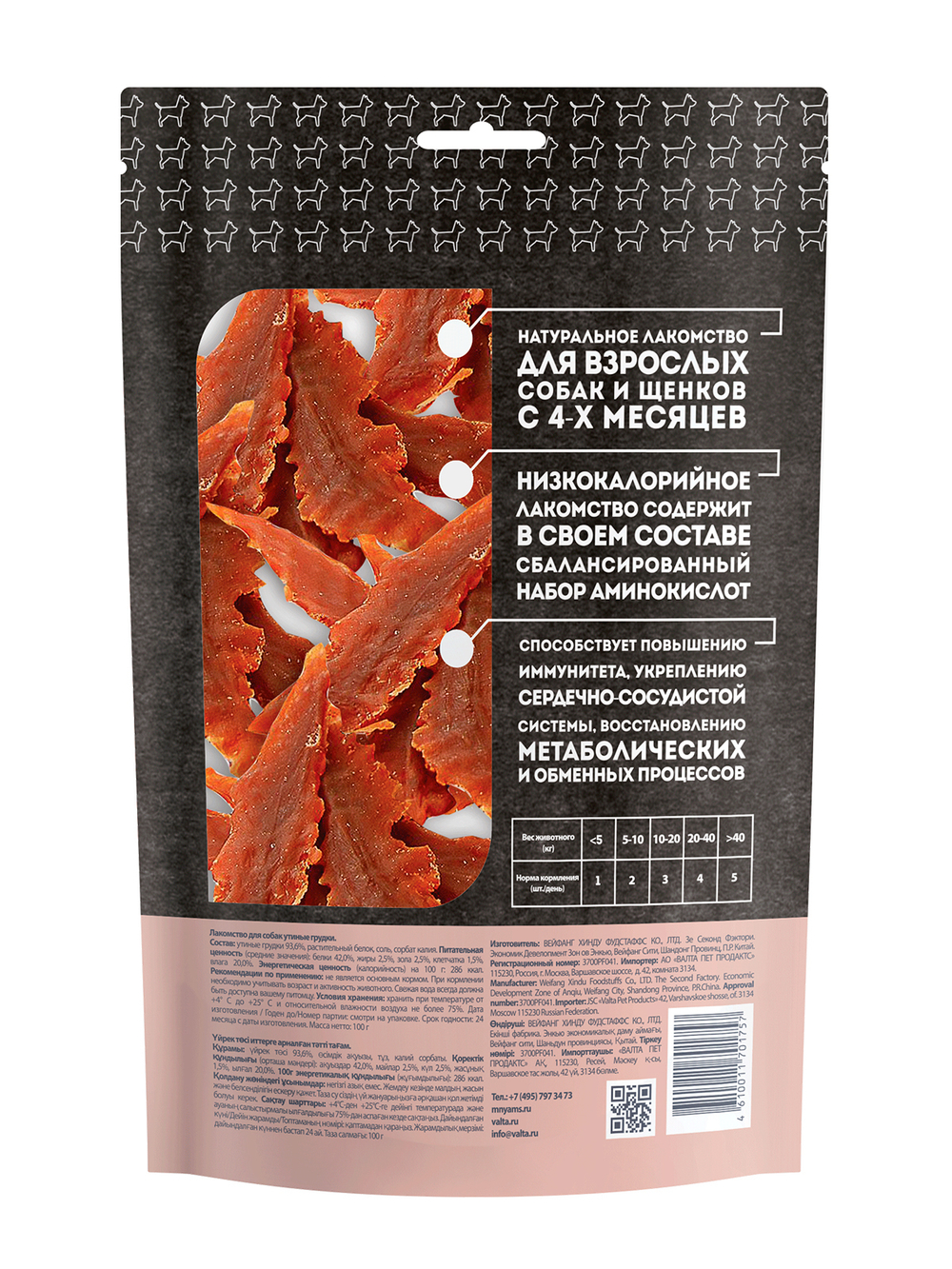 Лакомство Мнямс для собак утиные грудки 100 г