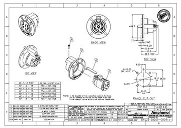 Amphenol AP-4-13 - разъем для громкоговорителей, гнездо на панель, круглый