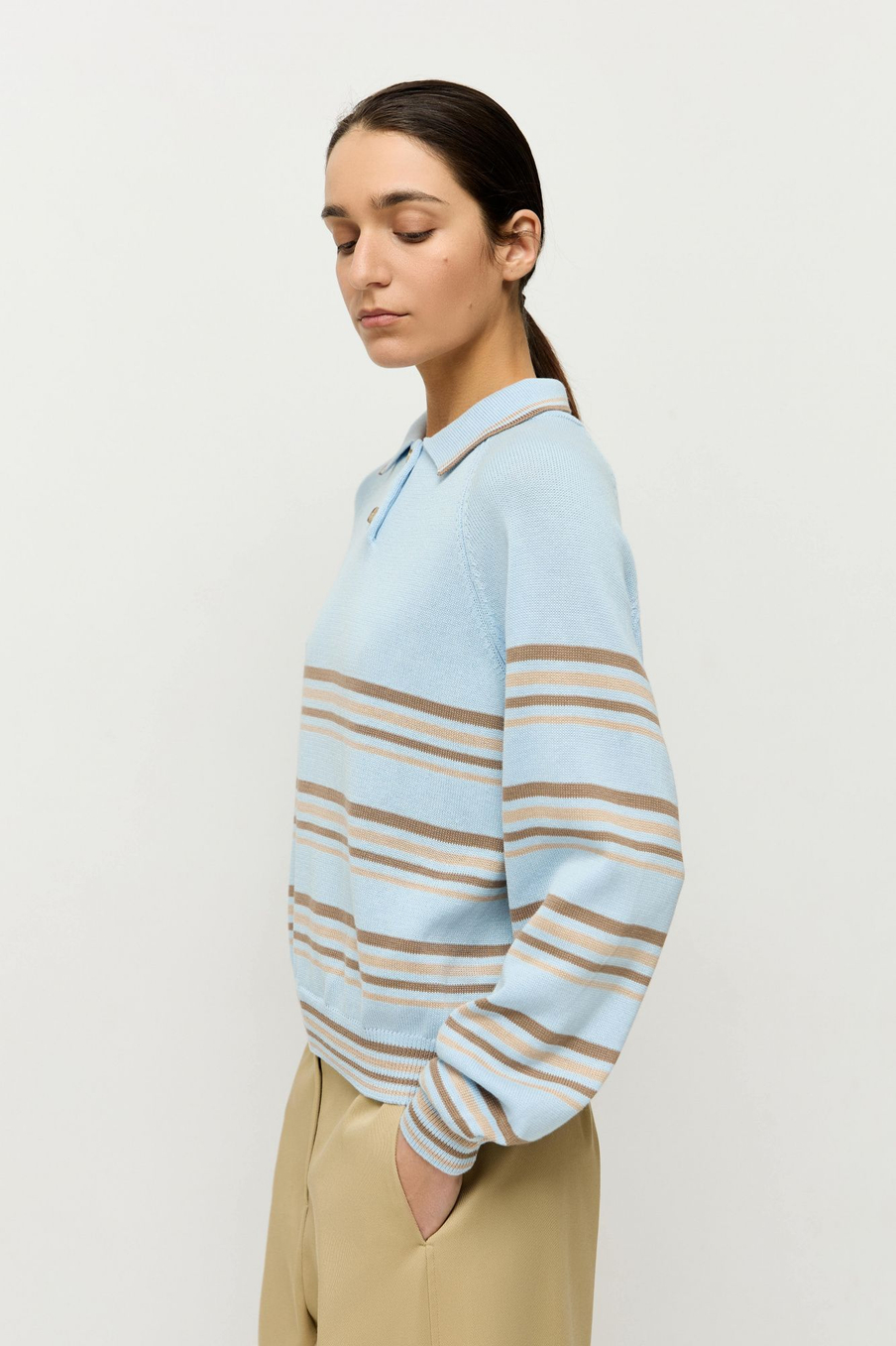 Поло в полоску из хлопка