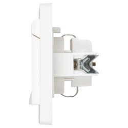 Розетка Intro Style 7-203-01 с заземлением 2P+E Schuko с крышкой, 16А-250В, IP20, СУ, белый