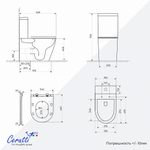 Унитаз напольный Ceruttispa МАНЛИО (MANLIO) Tornado CT10618 безободковый (630х350х805)