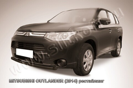 Защита переднего бампера Mitsubishi Outlander (2014-2015) d57 короткая серебристая