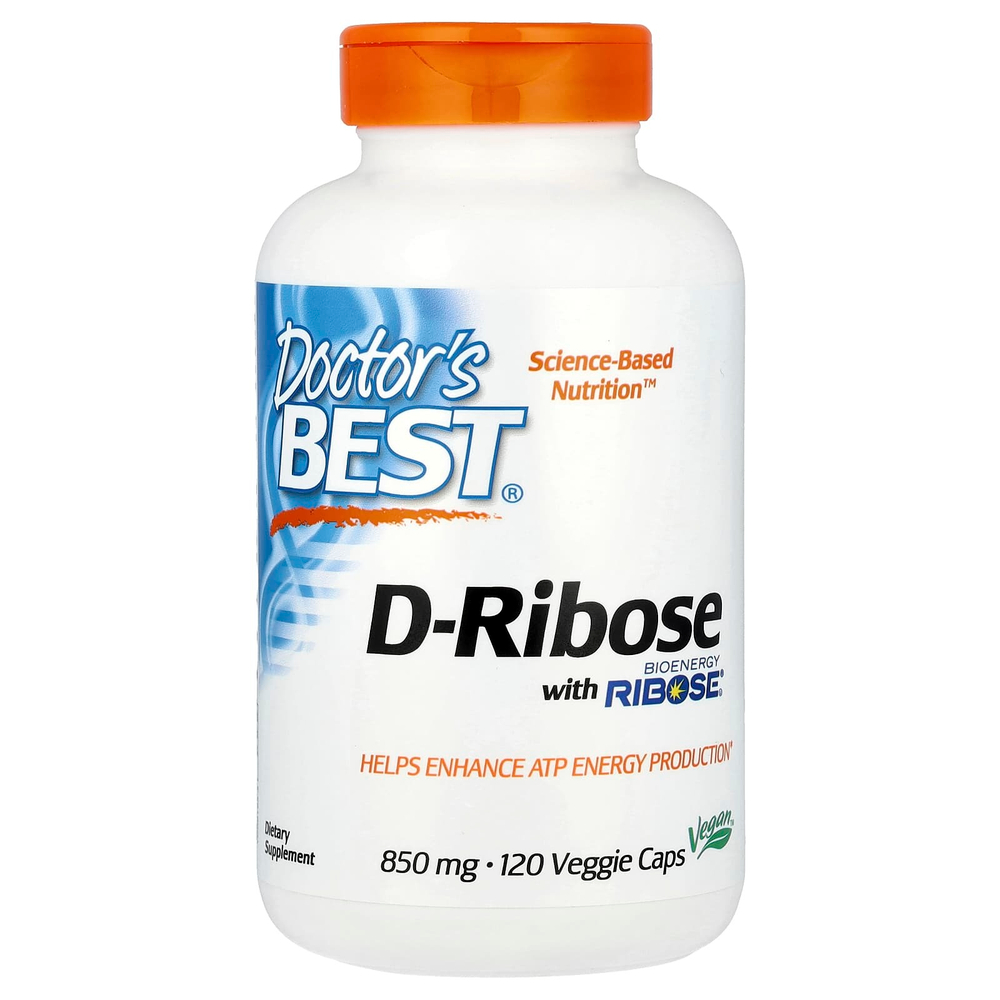 Doctor's Best, D-рибоза с рибозой BioEnergy, 850 мг, 120 растительных капсул (170 мг в 1 капсуле)