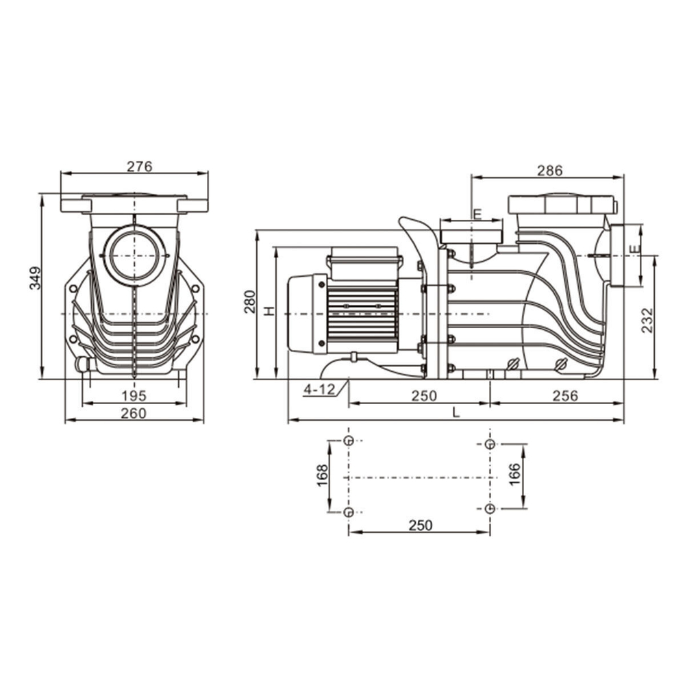 Насос AquaViva LX SFE300 (220V, пф, 37,5m3/h*10m, 2,2kW, 3HP)