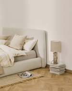 Кровать Martina со съемным чехлом из шенилла цвета экрю 160 x 200