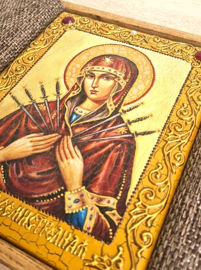Икона Божия Матерь Семистрельная 16х20 см