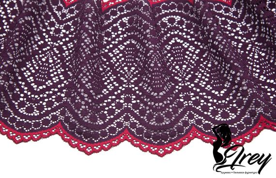 03-177  Кружево эластичное 18 см, слива/красный