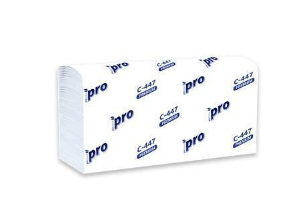 Листовые бумажные полотенца W-сложения "PROtissue" , Артикул C447, 2 сл. 320*225 мм