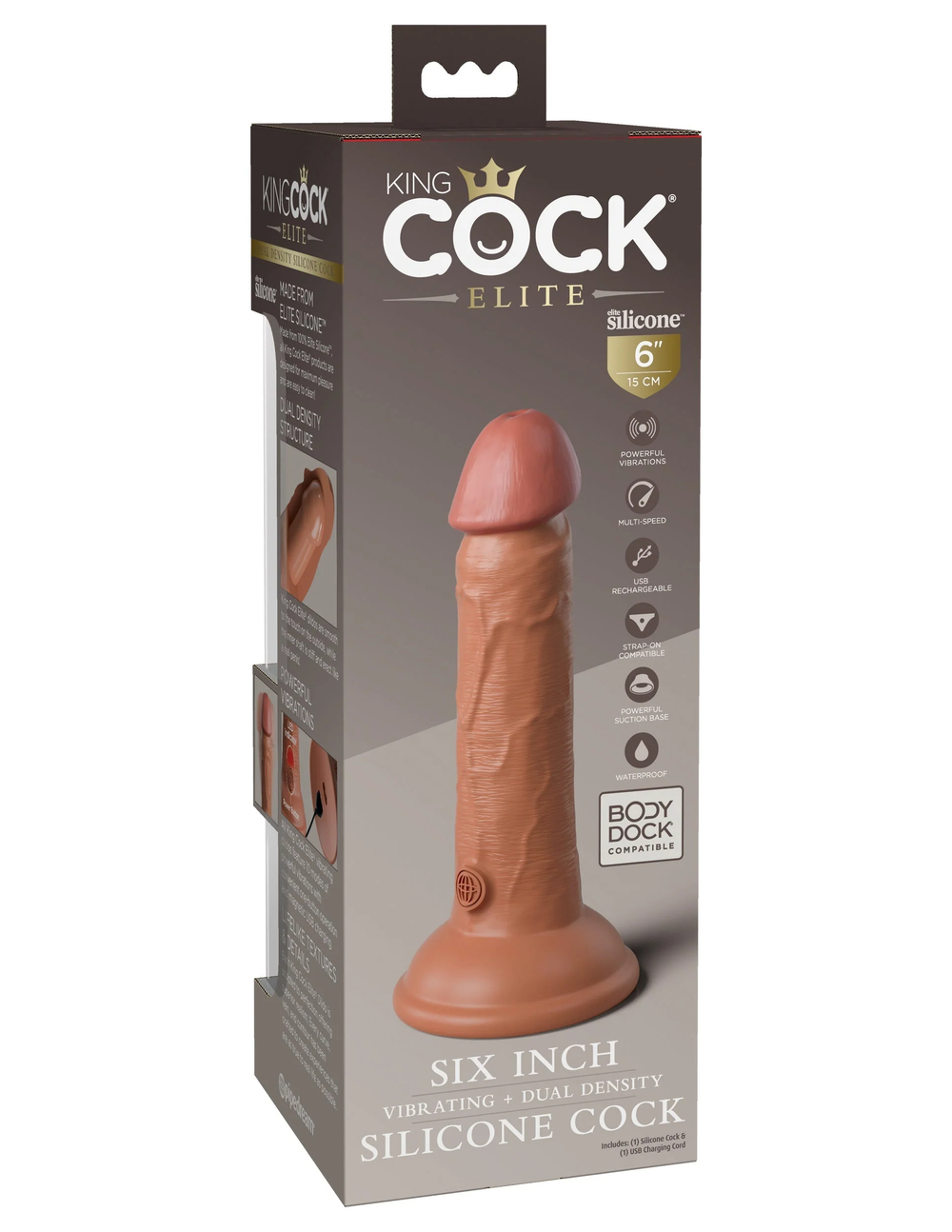 Вибратор KC Elite 6" Vibrating Silicone Dong - Tan Pipedream 577622PD