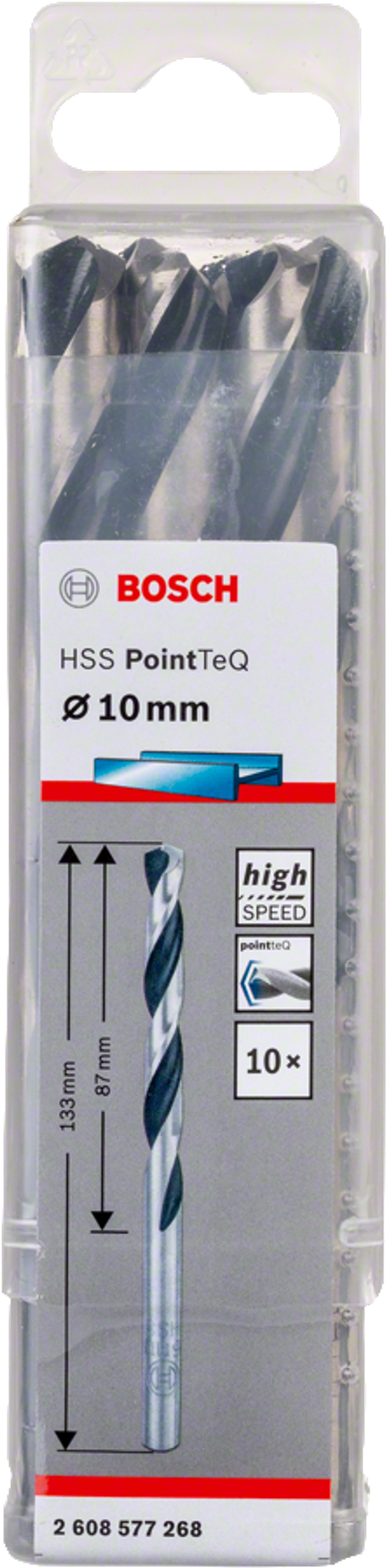 Сверло из быстрорежущей стали HSS PointTeQ 10 мм 2608577268